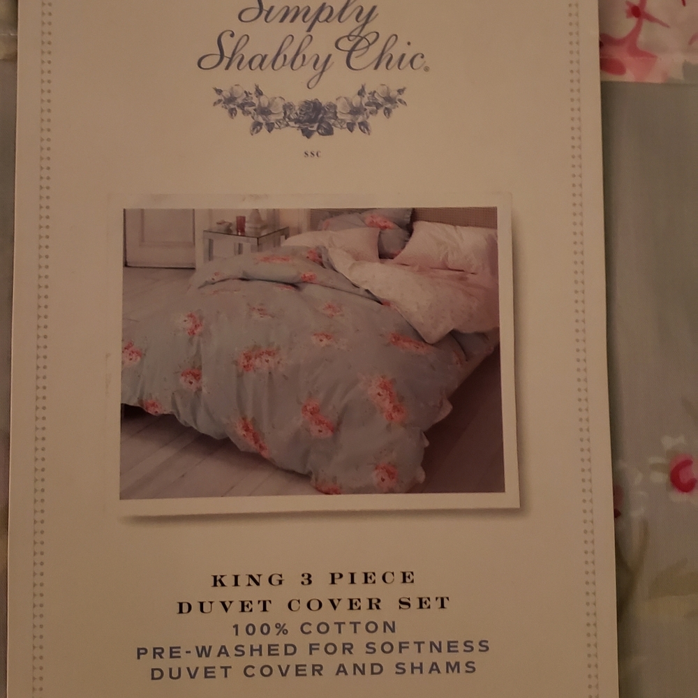Shabby Chic Floral Duvet Cover  and Shams